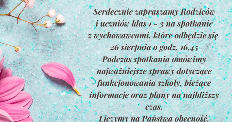 Zaproszenie dla rodziców